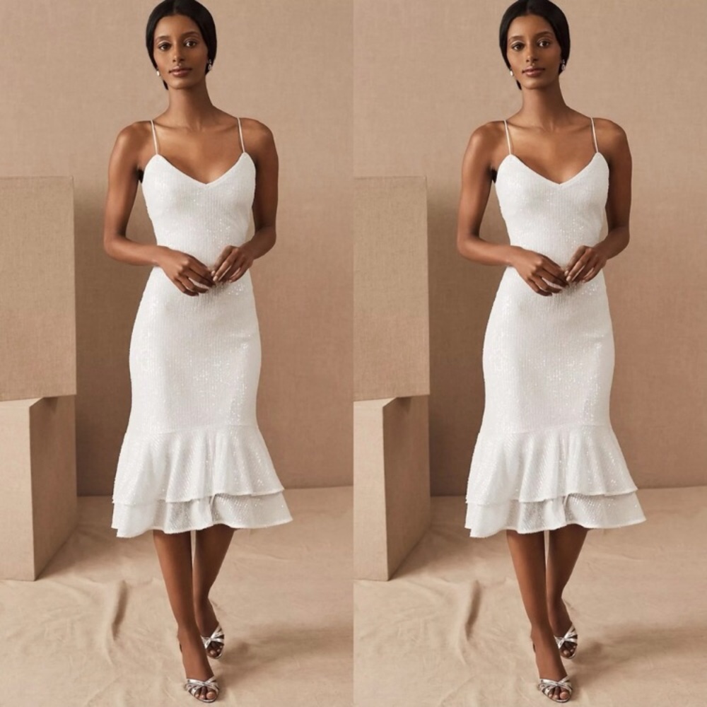 NWT BHLDN Sachin & Babi Odelle Dress White Sequin